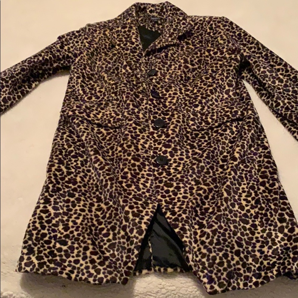 Knee length leopard print jacket